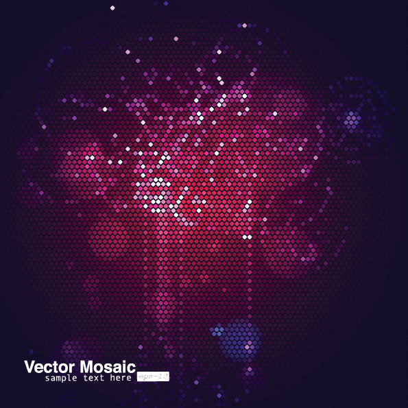 free vector Dynamic mosaic star background 05 vector